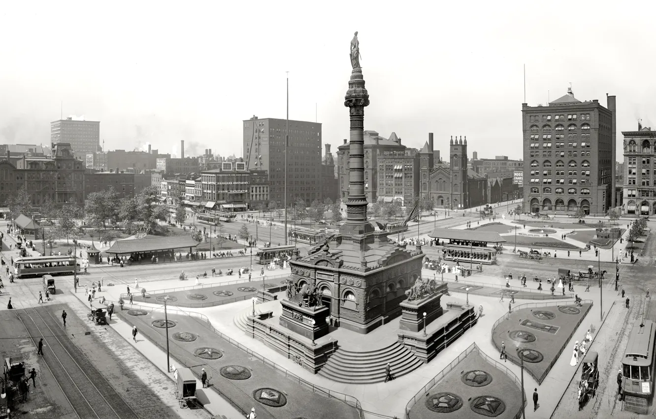 Photo wallpaper retro, area, monument, USA, Cleveland