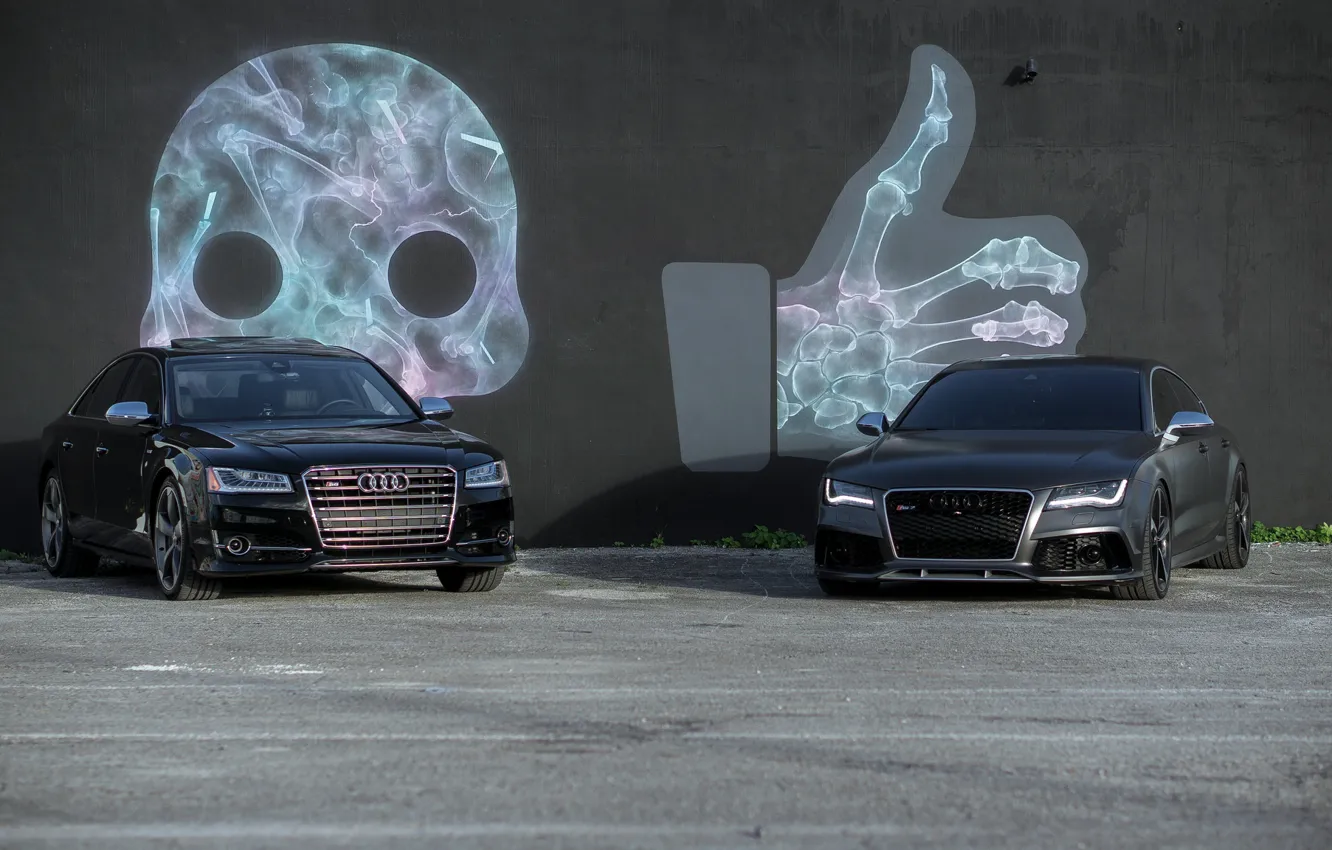 Photo wallpaper Audi, Black, Gray, VAG, RS7