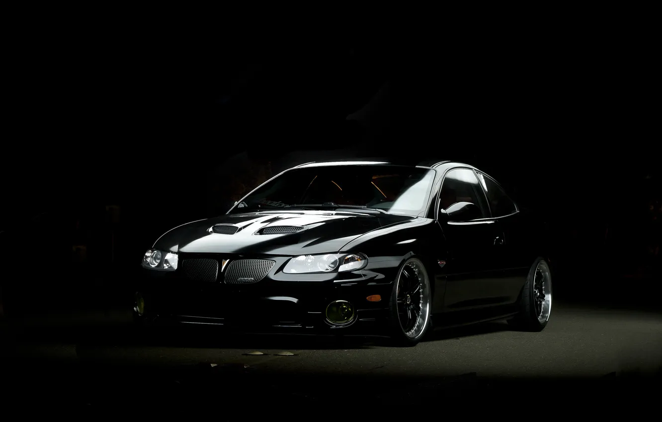 Photo wallpaper black, black, Front, Pontiac, GTO, Pontiac