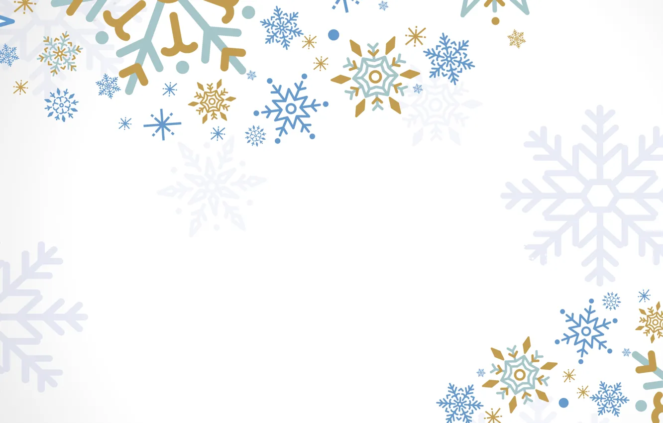 Photo wallpaper white, snowflakes, background, design, background