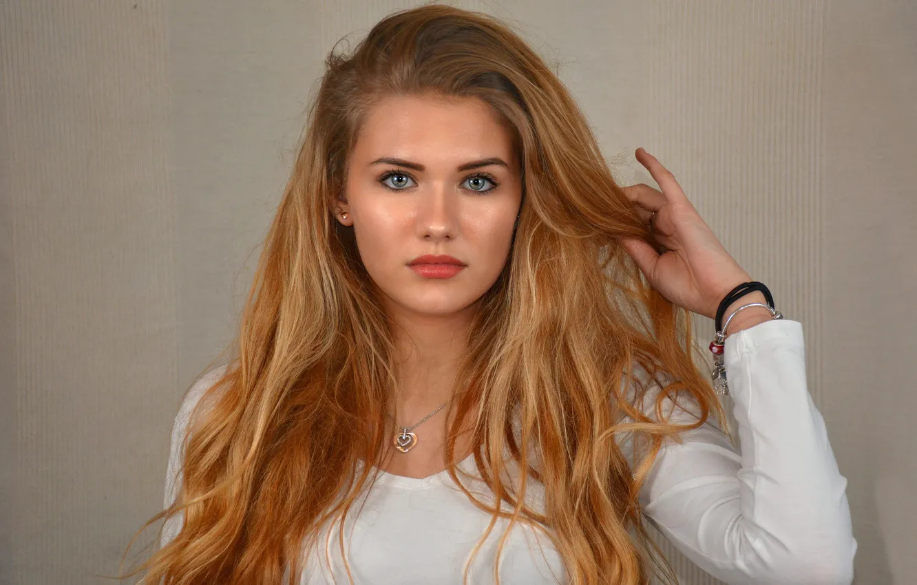 Photo wallpaper look, girl, hair, beauty