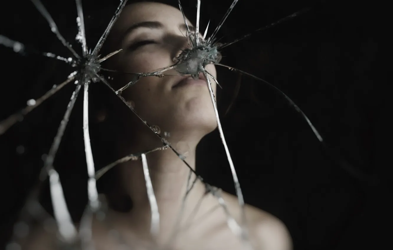 Photo wallpaper girl, mood, mirror