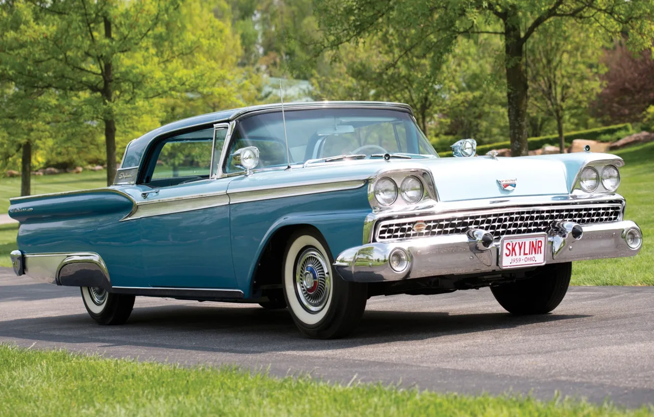 Photo wallpaper Ford, Ford, 500, the front, Hardtop, 1959, Fairlane, Skyliner