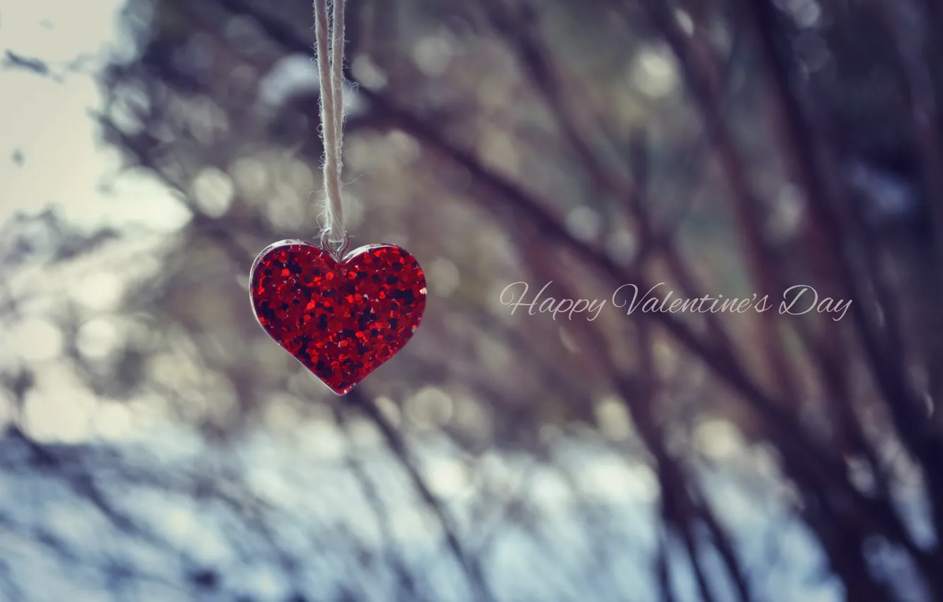 Photo wallpaper love, heart, bokeh, Happy Valentine's Day