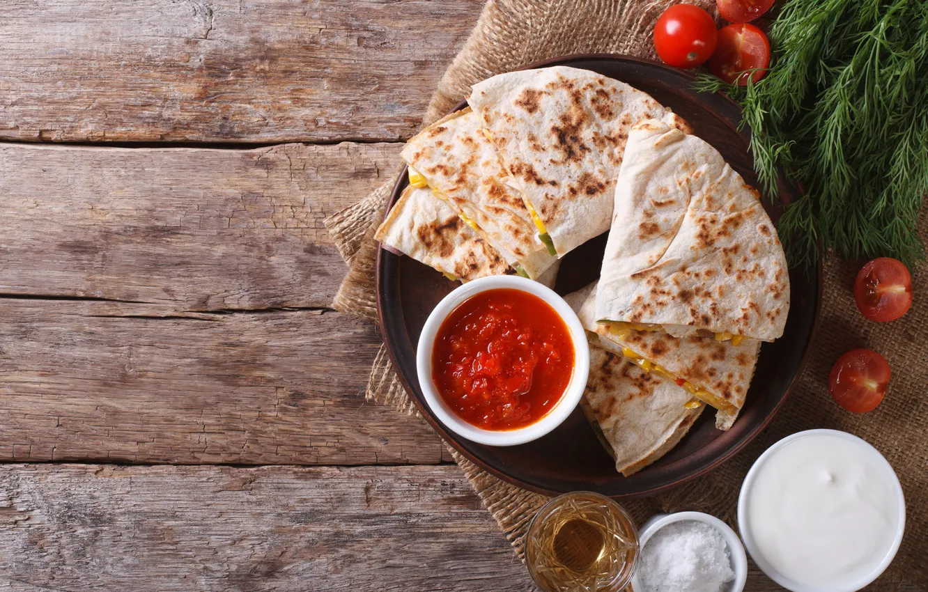 Photo wallpaper pancakes, tomatoes, Lecho