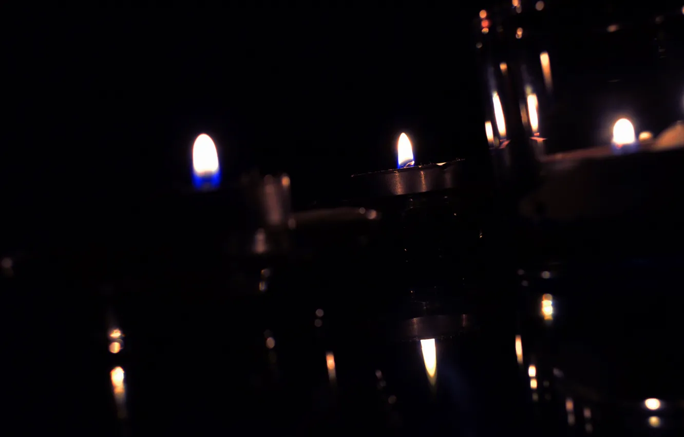 Photo wallpaper mood, dark, candles