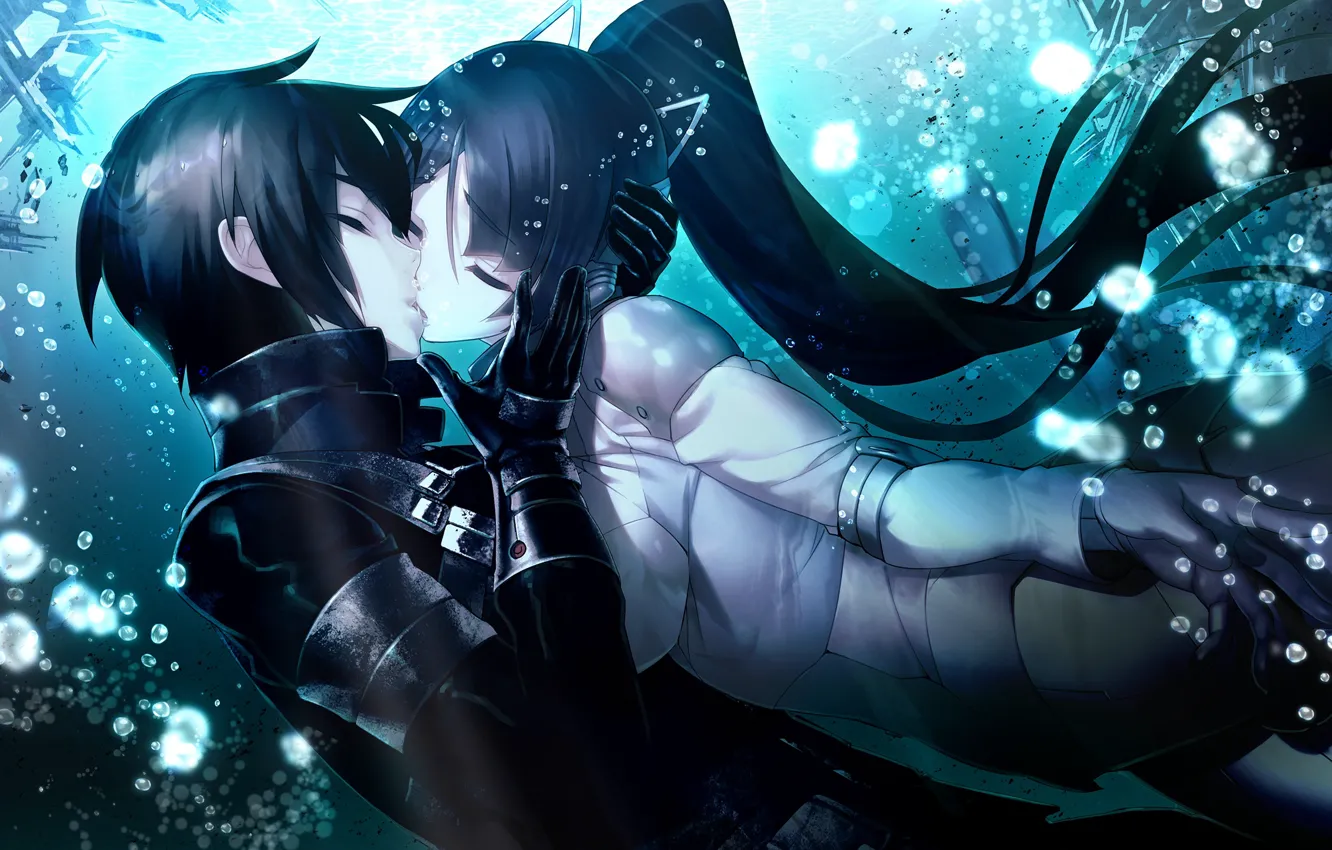 Photo wallpaper girl, romance, kiss, pair, guy, manga, Tokyo Necro