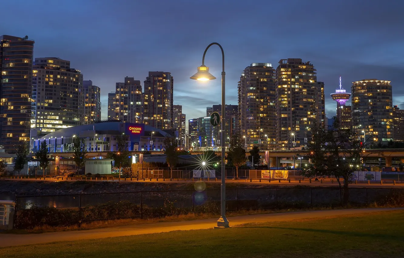 Photo wallpaper lights, the evening, Canada, lantern, Vancouver