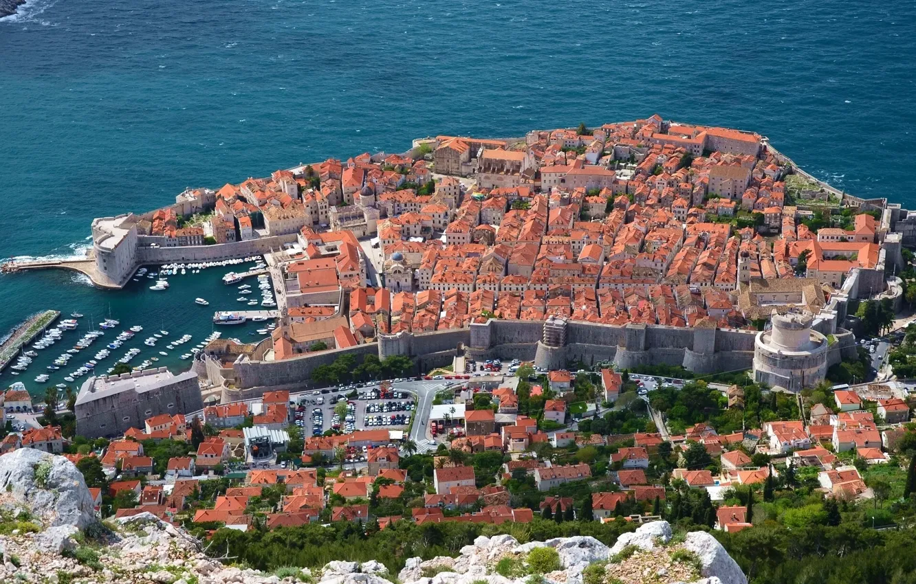Photo wallpaper coast, panorama, Croatia, Croatia, Dubrovnik, Dubrovnik, The Adriatic sea