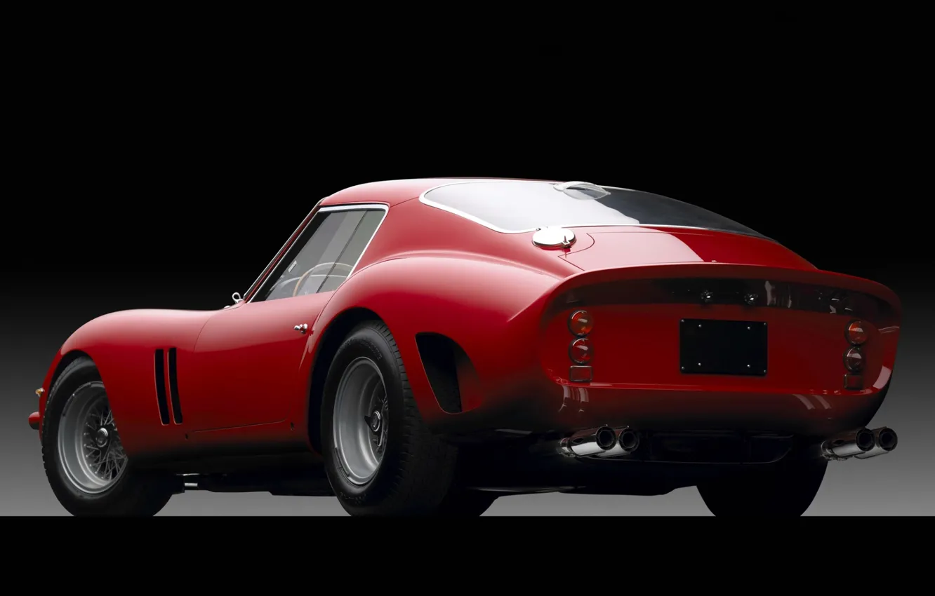 Photo wallpaper red, Ferrari, Ferrari, supercar, twilight, classic, rear view, GTO