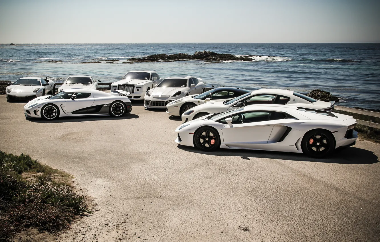 Photo wallpaper Maserati, Mercedes-Benz, Lamborghini, Porsche, Rolls-Royce, Phantom, Koenigsegg, Panamera