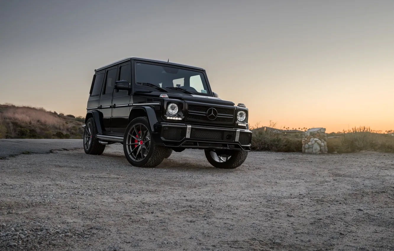 Photo wallpaper Mercedes, AMG, Black, G63, W463, Brick