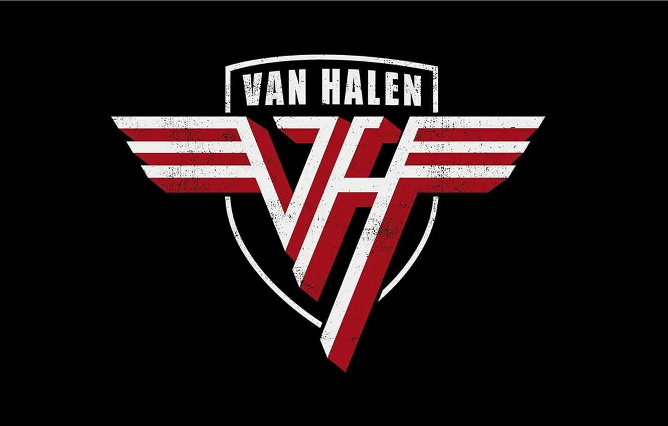 Photo wallpaper music, logo, group, black background, Van Halen