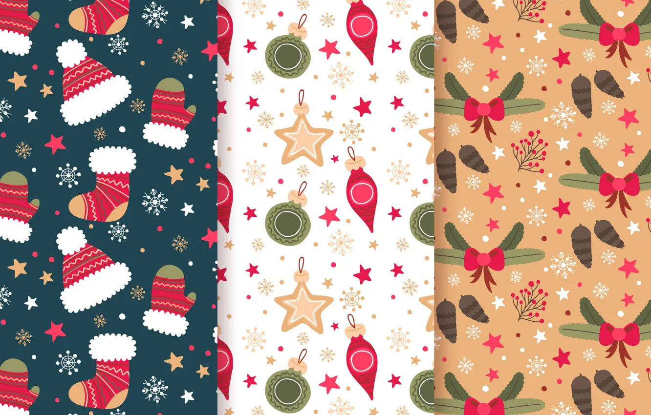 Photo wallpaper winter, snow, background, hat, texture, mittens