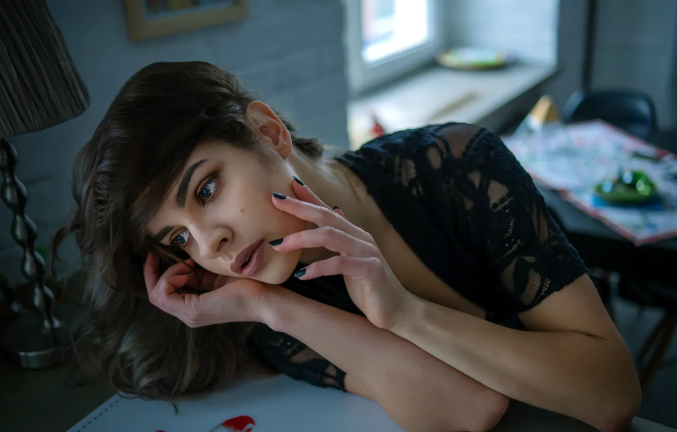 Photo wallpaper girl, face, mood, hands, Karina Osokin, Vyacheslav Ivanov