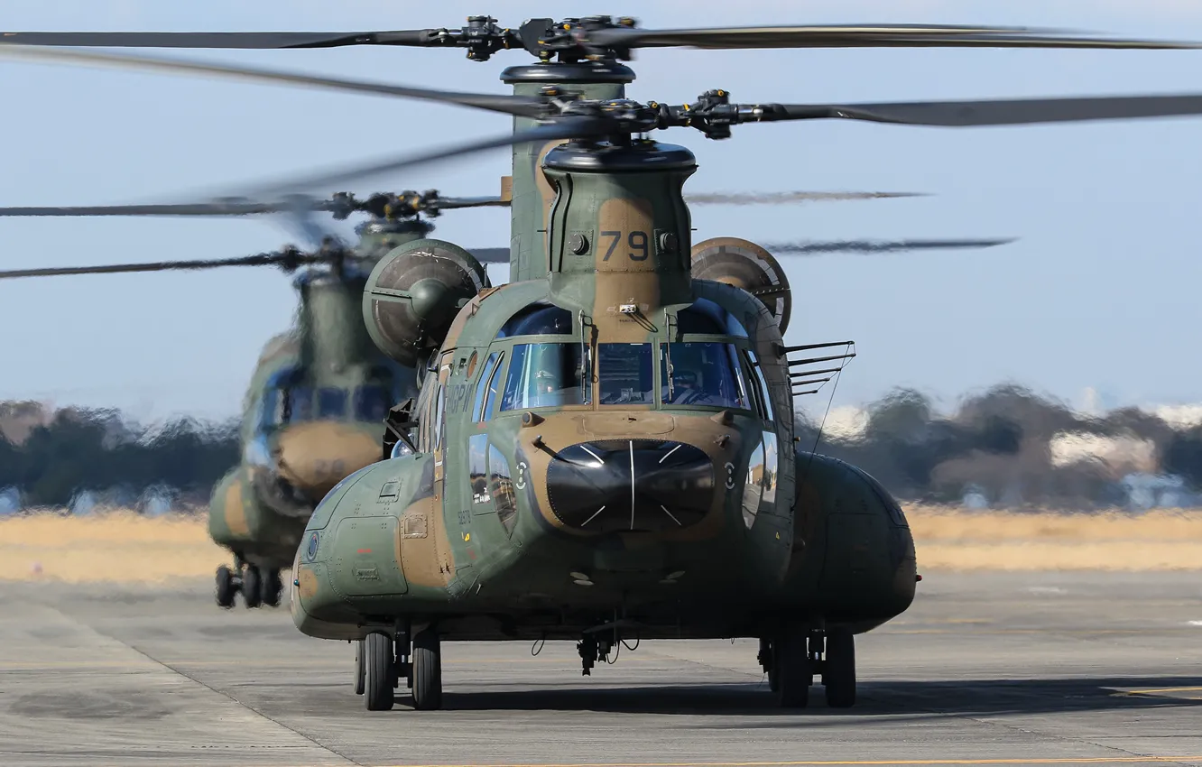 Photo wallpaper helicopter, the rise, CH-47JA