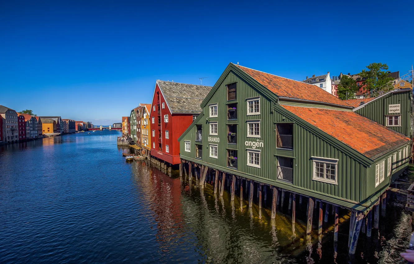 Photo wallpaper home, Norway, Trondheim, on stilts