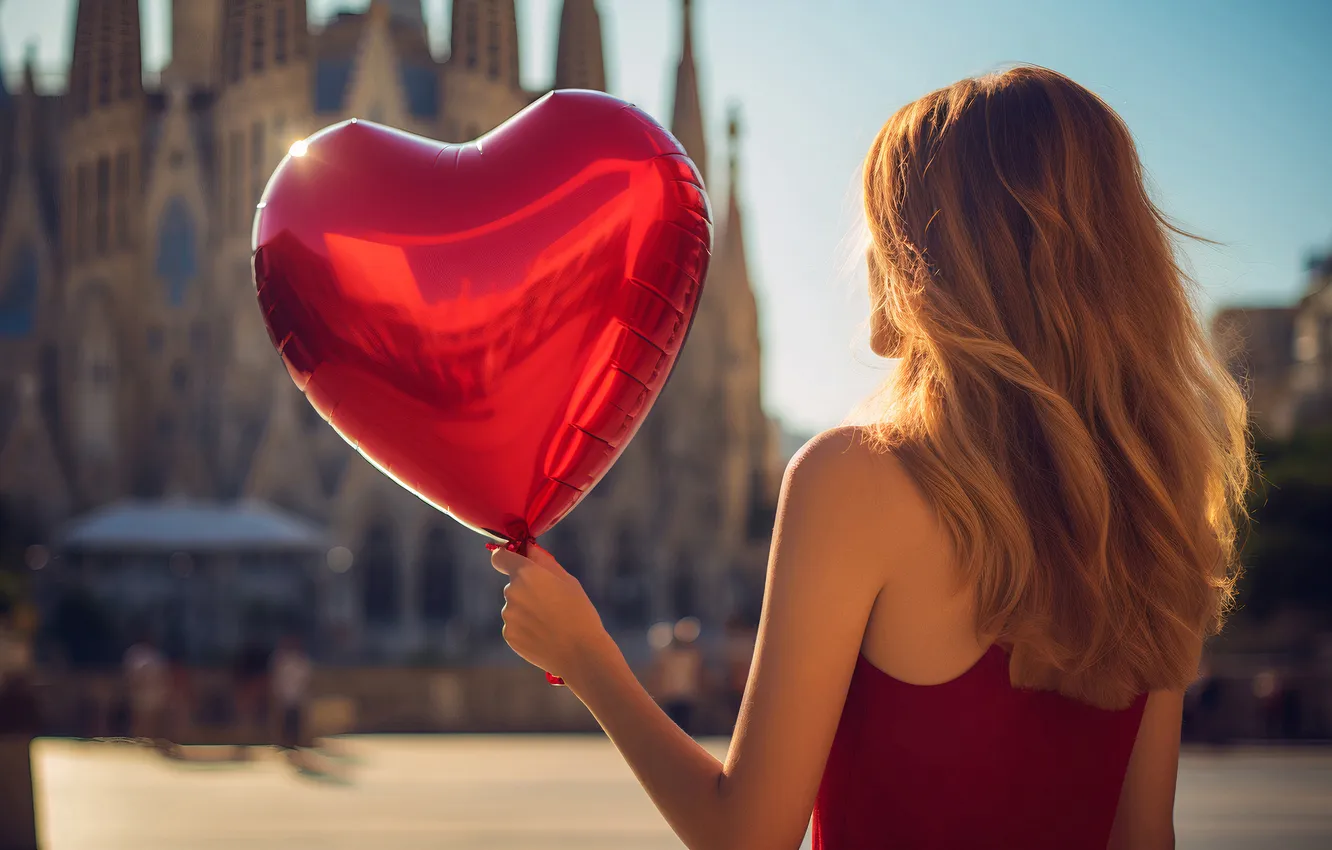 Photo wallpaper girl, love, holiday, heart