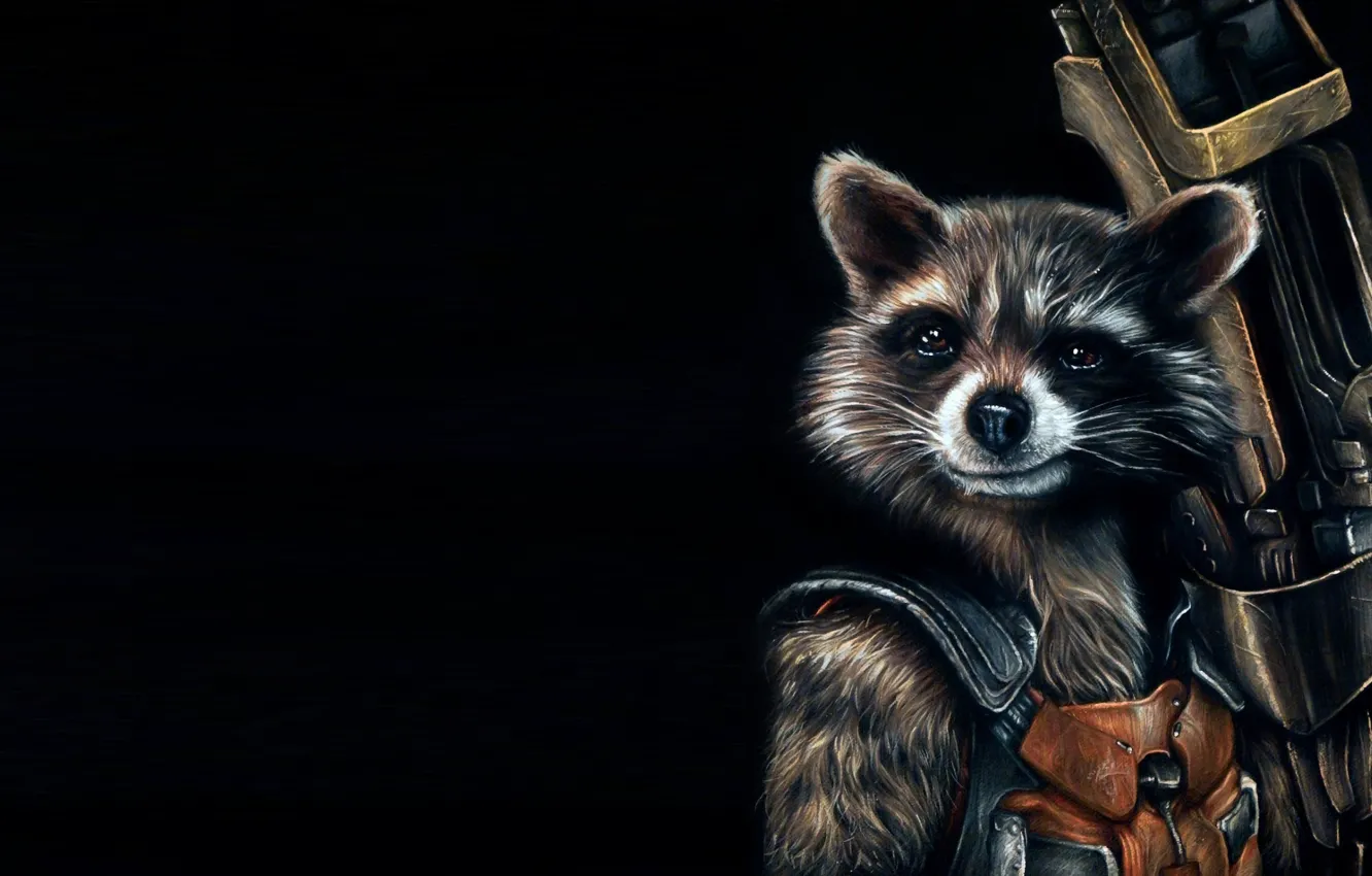 Photo wallpaper background, rocket, art, raccoon, art, Guardians Of The Galaxy, Guardians of the Galaxy, Rocket Raccoon