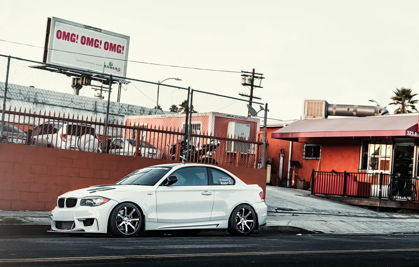 Photo wallpaper white, BMW, BMW, white, 1 series