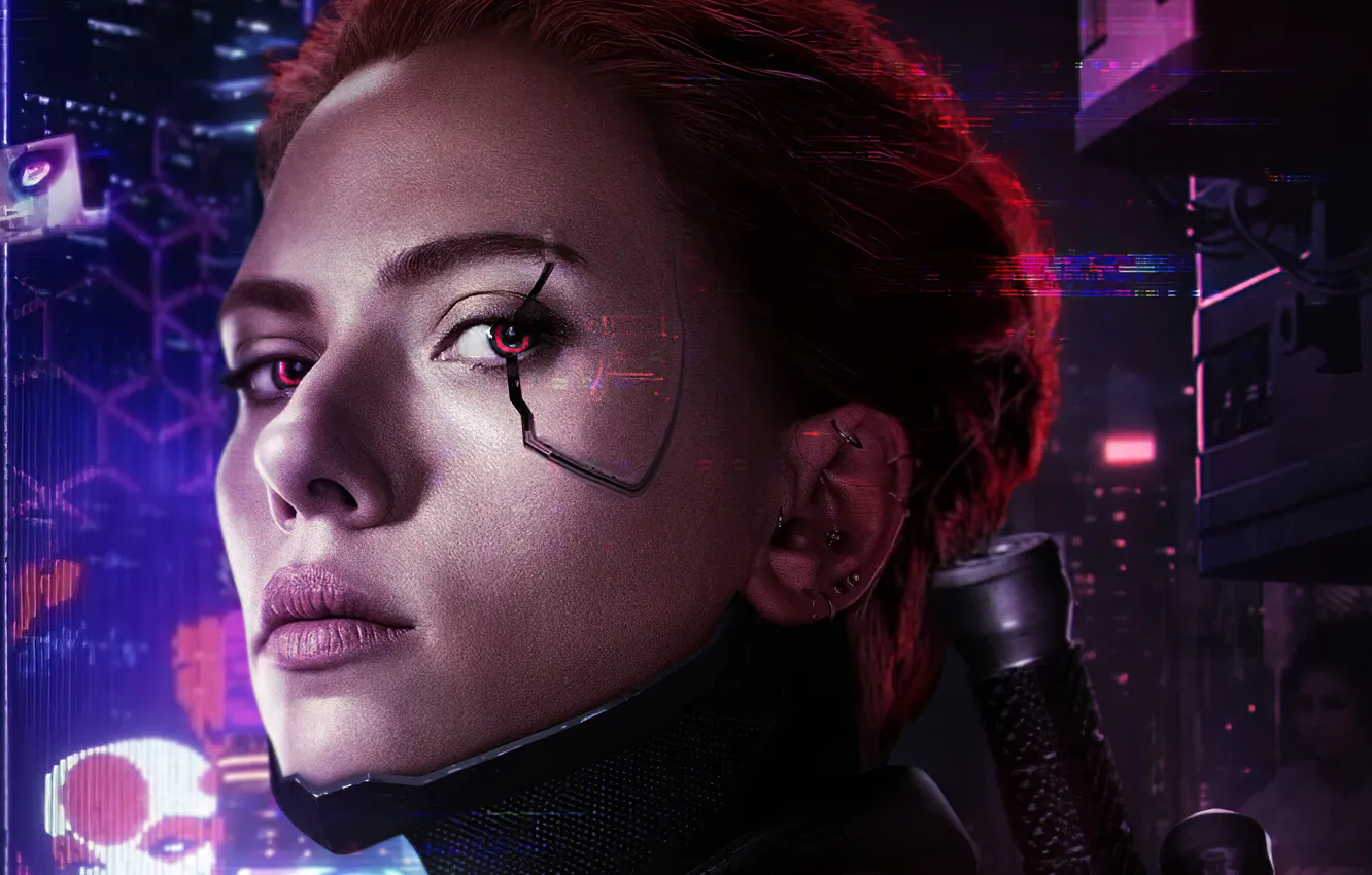 Photo wallpaper cyborg, Ghost in the shell, Ghost in the Shell, Scarlett Johansson