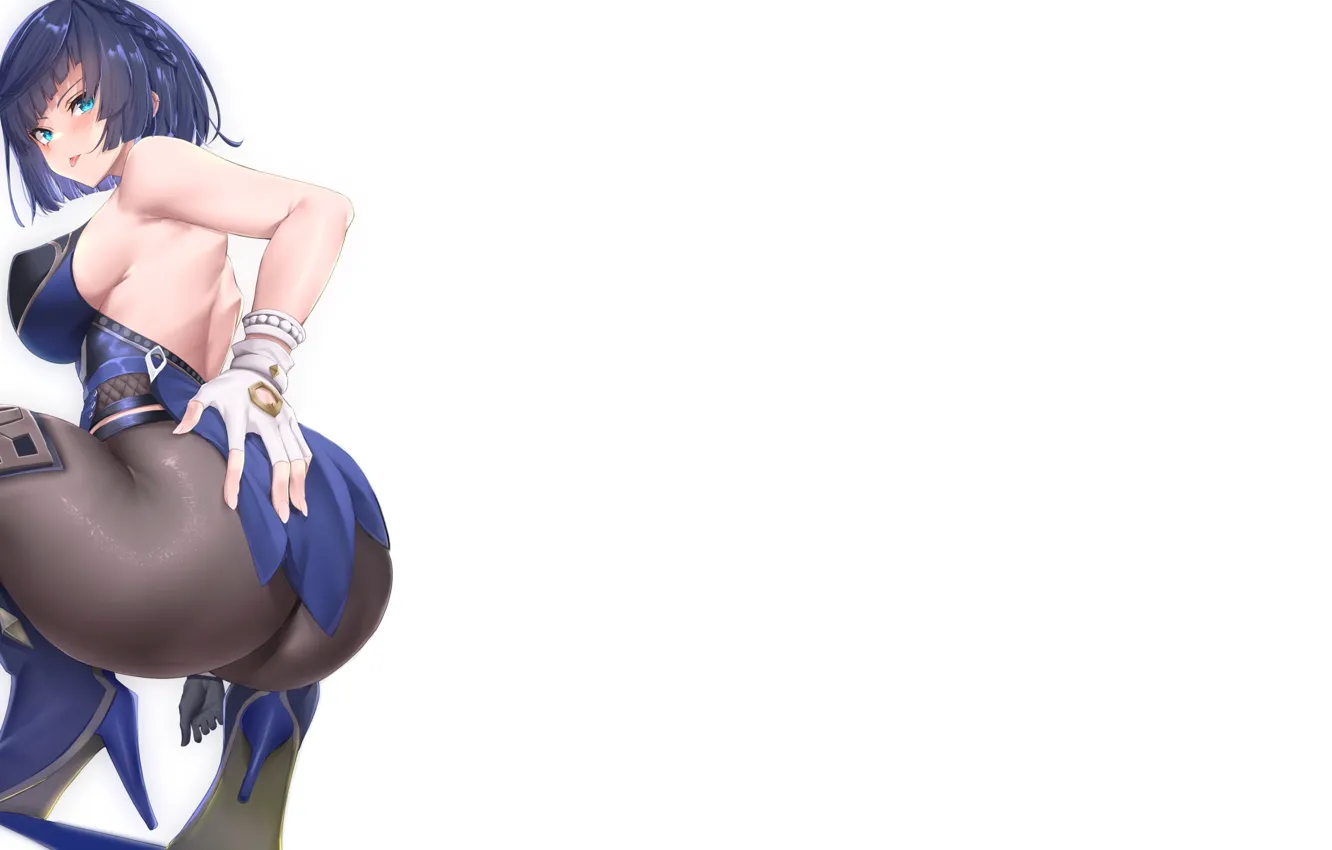 Photo wallpaper girl, hot, sexy, blue, anime, butt, babe, armpit