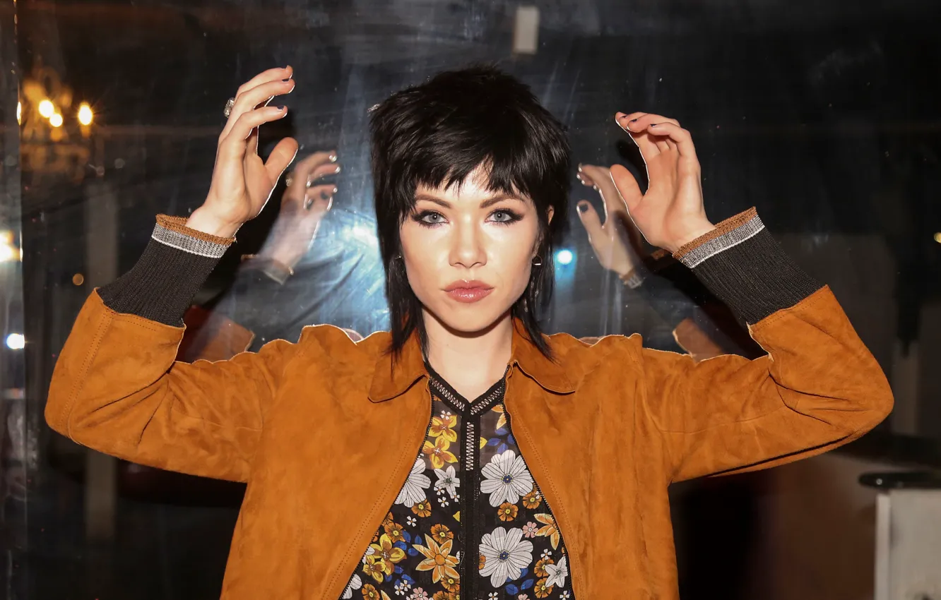 Photo wallpaper girl, pose, brunette, jacket, hairstyle, singer, photoshoot, the website