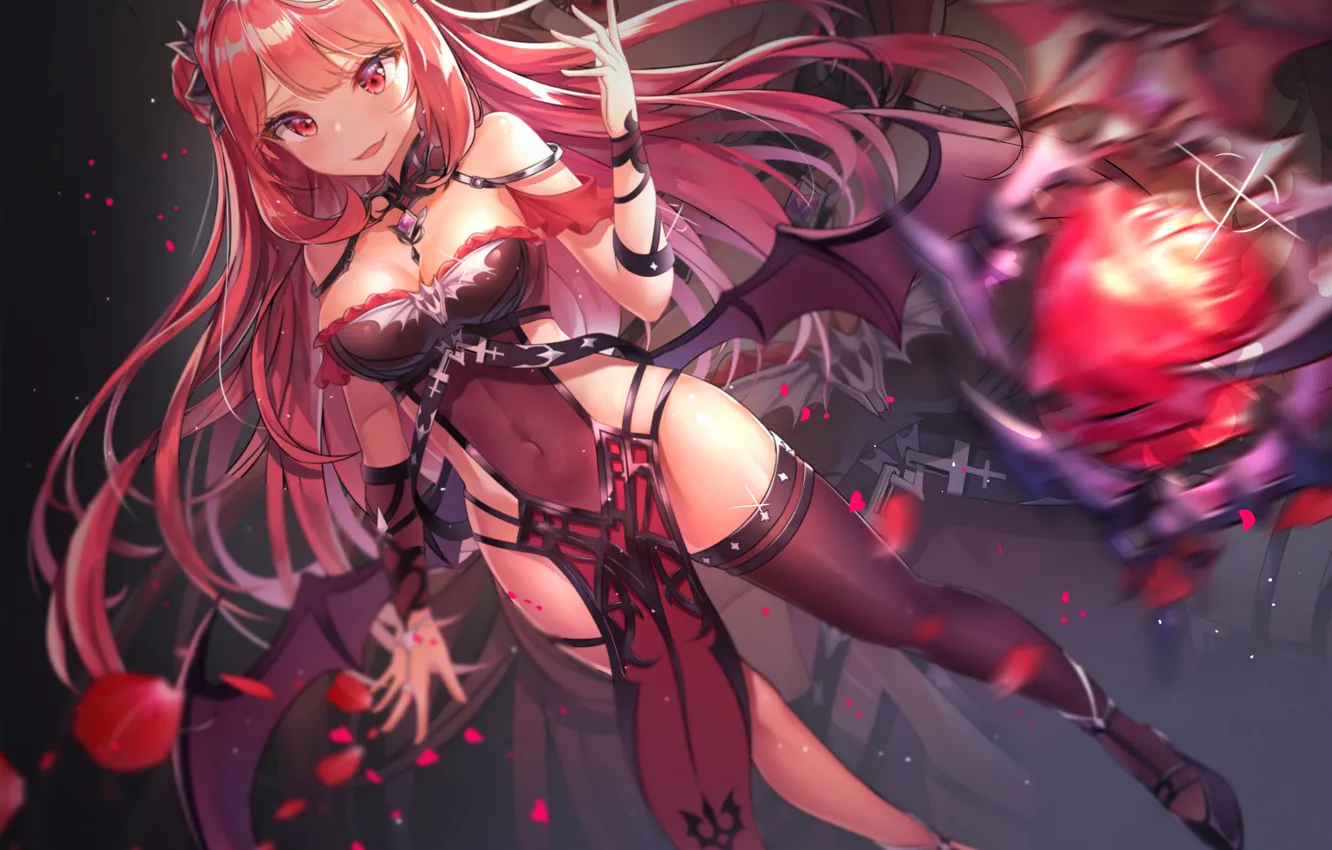 Photo wallpaper girl, sexy, anime, art, red hair, King's Raid