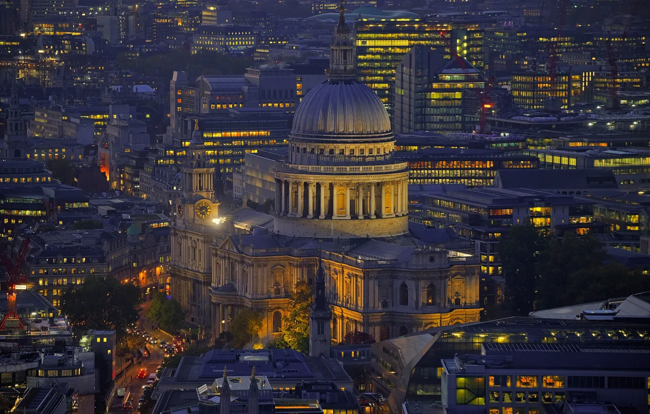 Photo wallpaper England, London, panorama, St. Paul's Cathedral