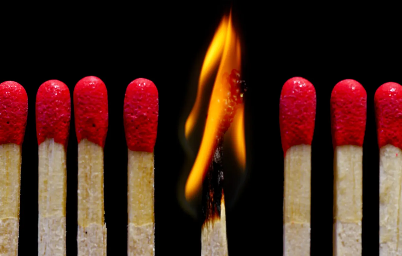 Photo wallpaper macro, lights, matches