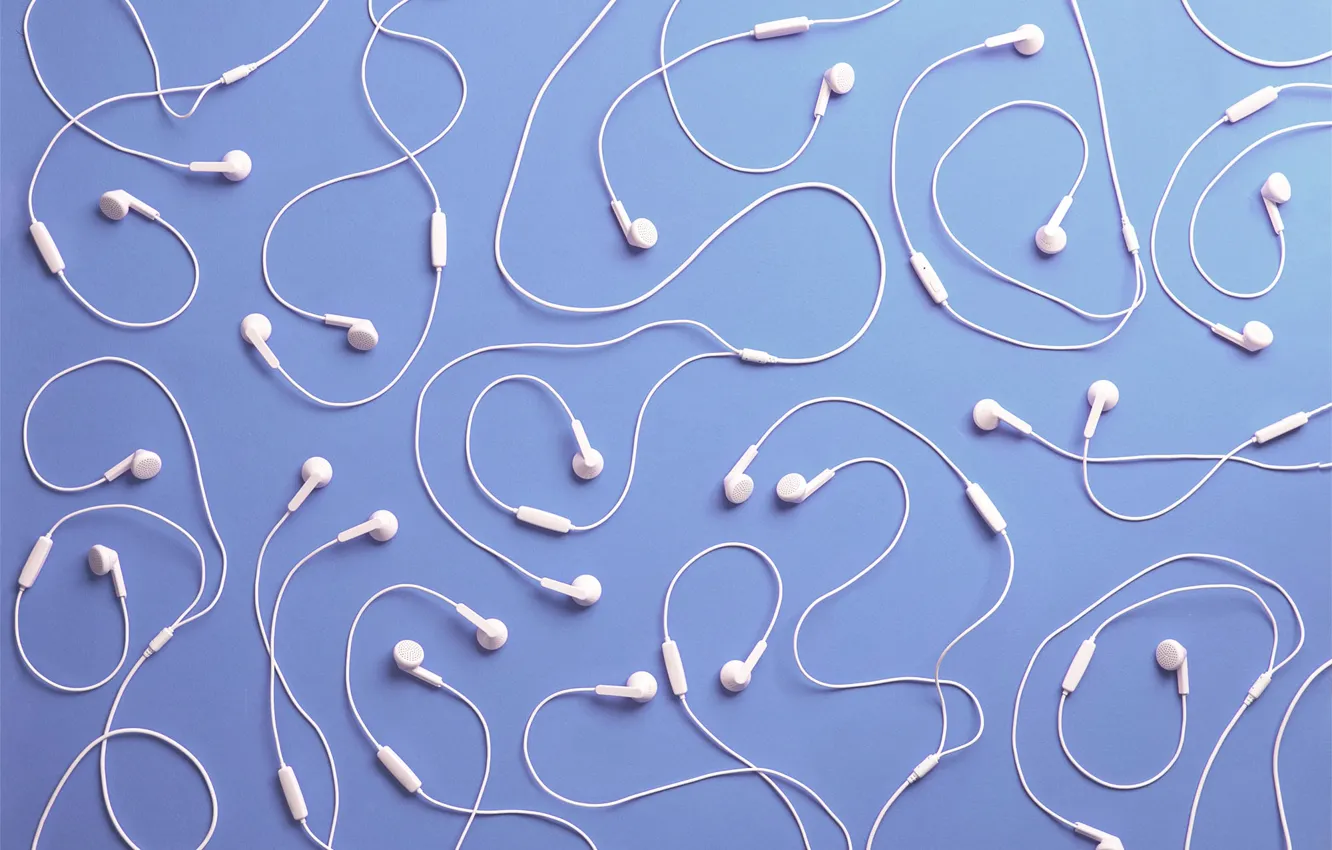 Photo wallpaper background, headphones, Too much music