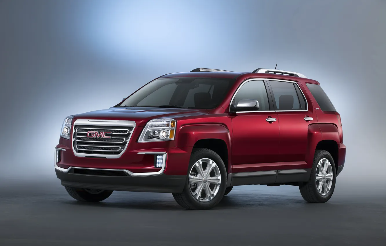 Photo wallpaper red, jeep, GMC, Denali, Terrain, 2015, Dzhi ehm si, terrain