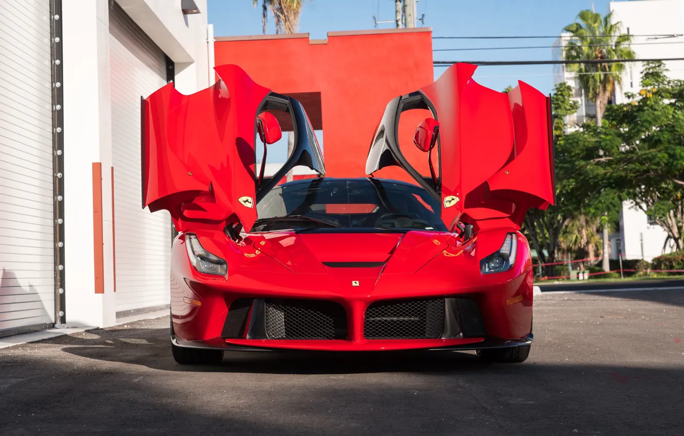 Photo wallpaper Red, Supercar, LaFerrari, 2015, Doors