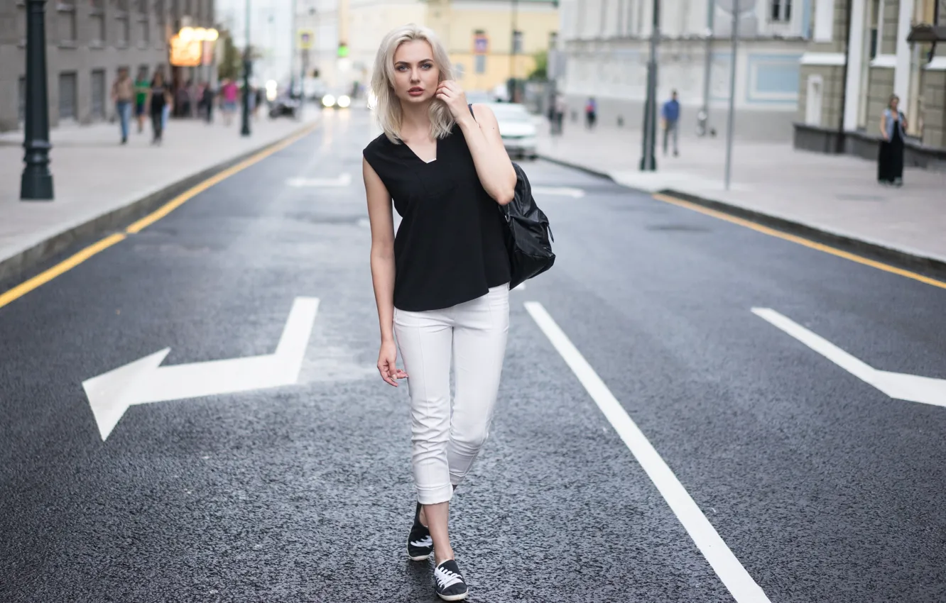 Photo wallpaper the city, street, model, costume, Alyona