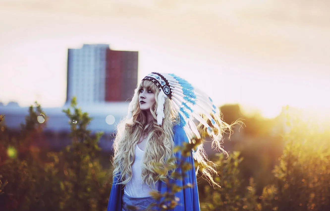 Photo wallpaper girl, light, background