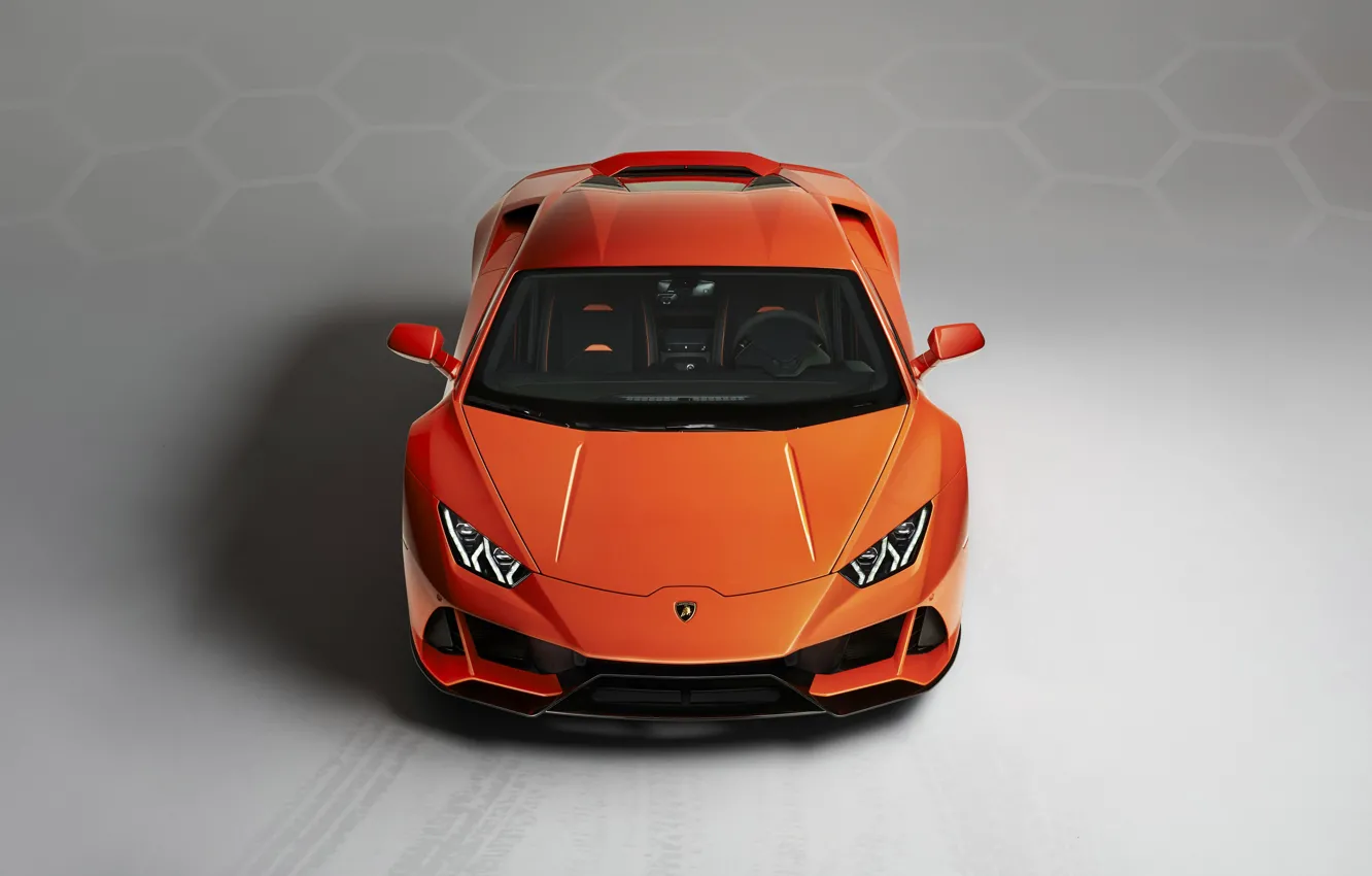 Photo wallpaper Lamborghini, supercar, front view, Evo, Huracan, 2019, Lamborghini Huracan Evo