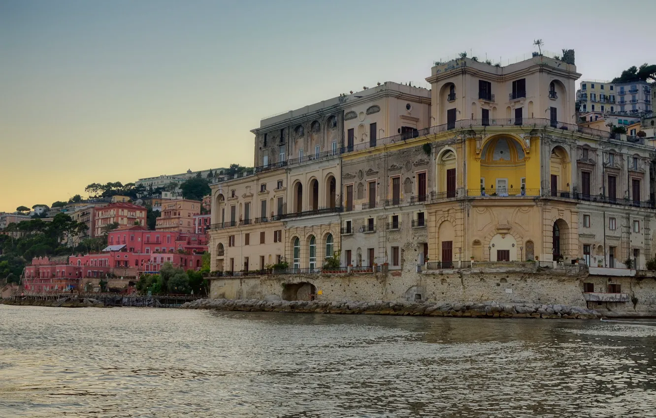 Photo wallpaper sea, home, Italy, Naples