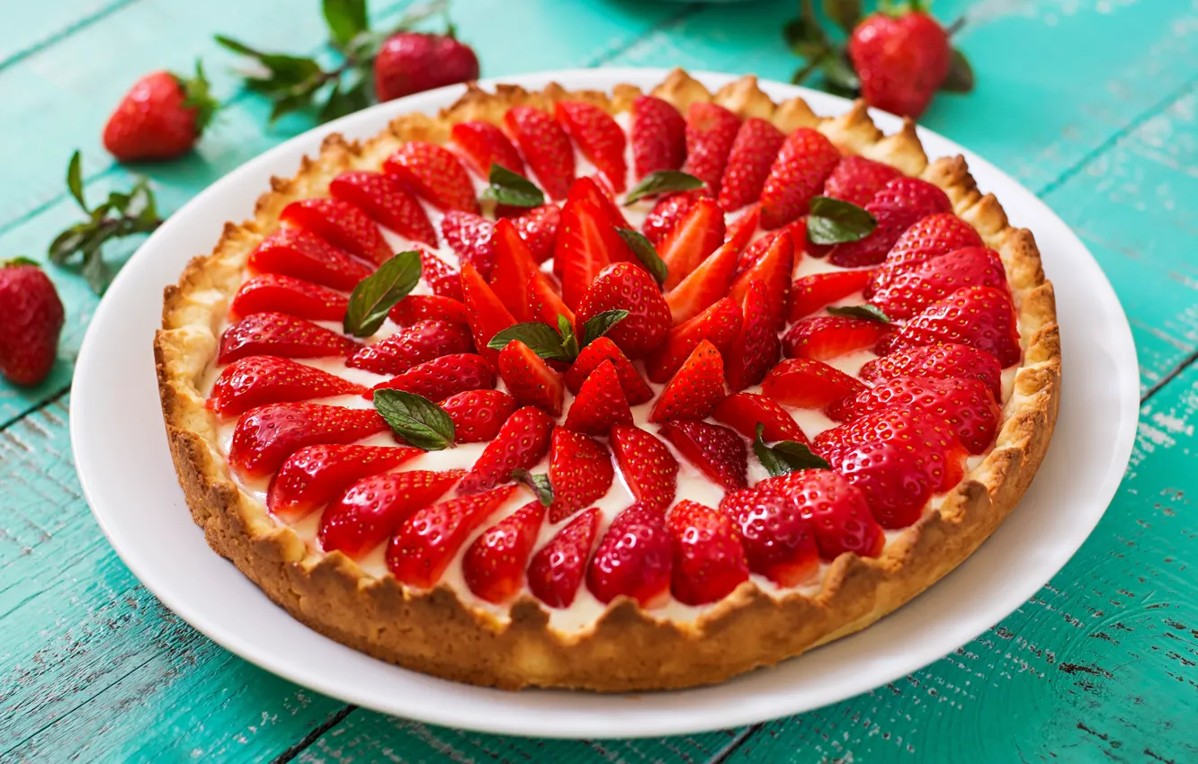 Photo wallpaper berries, strawberry, pie, cakes