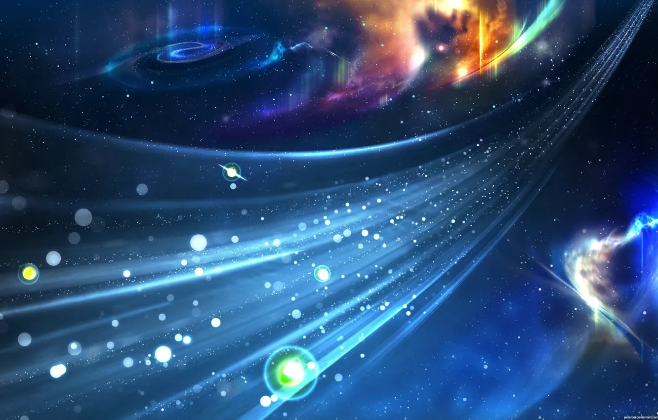 Photo wallpaper stars, blue, stream