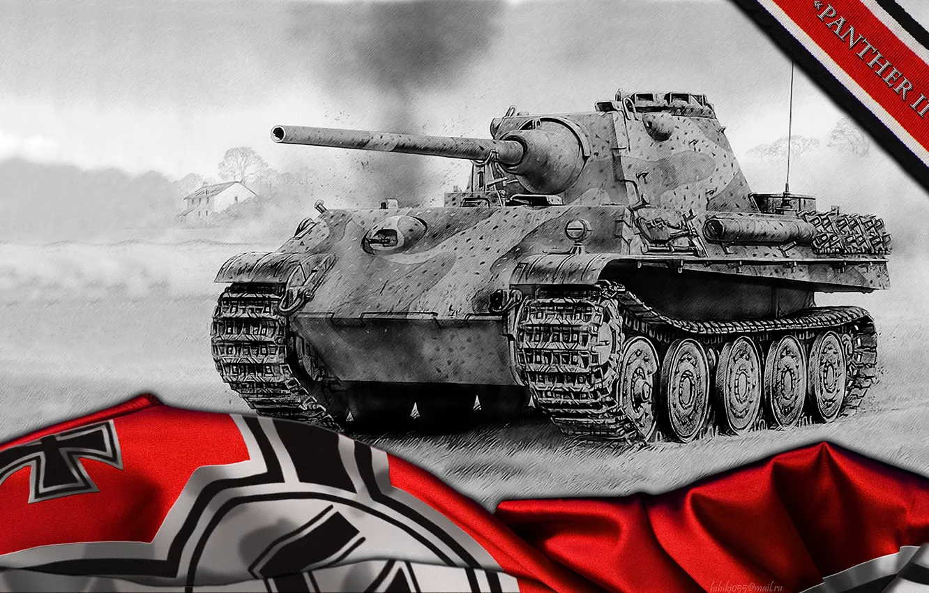 Photo wallpaper Germany, Panther, art, tank, WoT, World of Tanks, Panther 2, Panther II