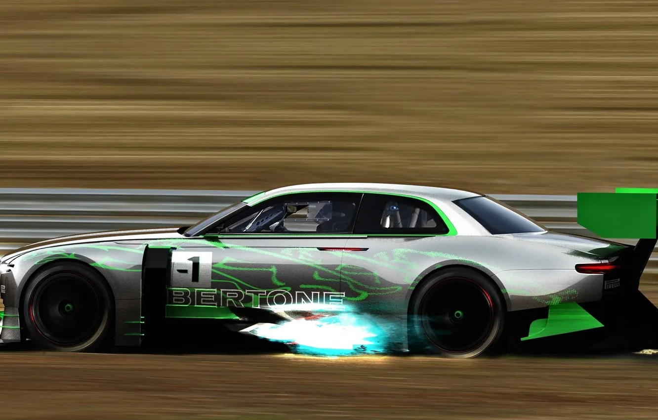 Photo wallpaper flame, speed, Jaguar, supercar, Bertone Jaguar B99 GT Concept