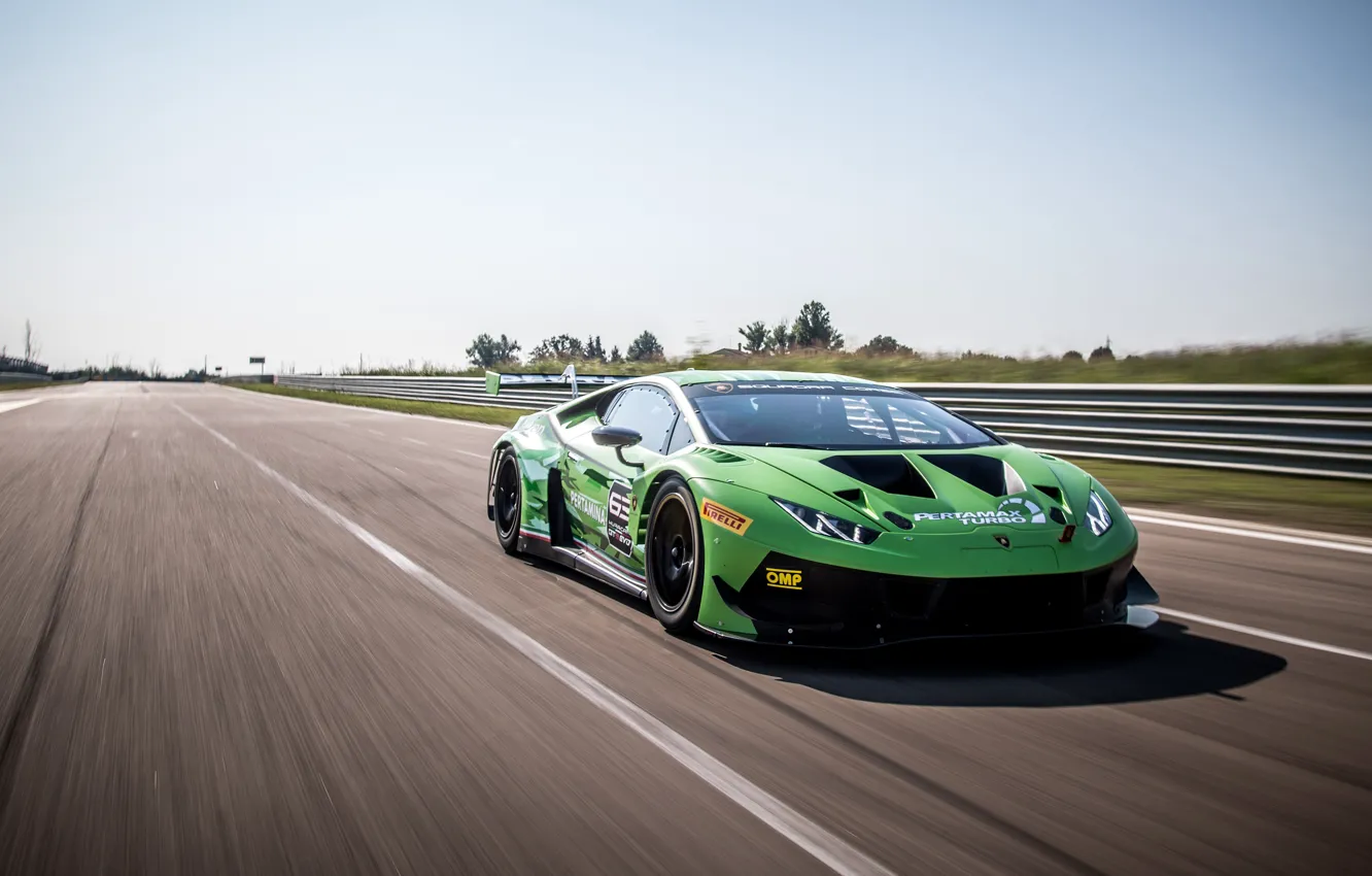Photo wallpaper speed, Lamborghini, racing car, GT3, 2018, EVO, Huracan