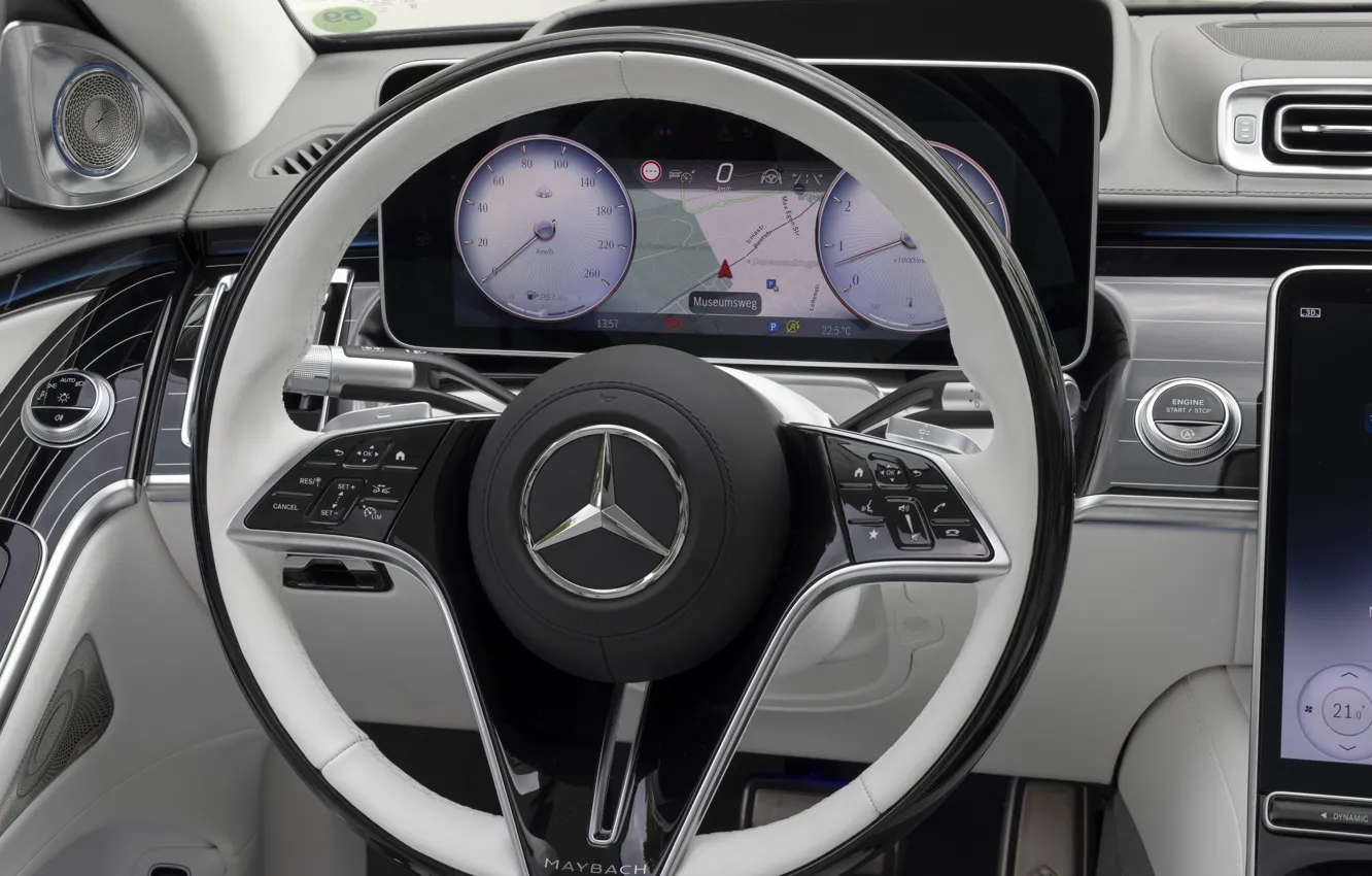 Photo wallpaper Mercedes-Benz, Mercedes, Maybach, S-Class, steering wheel, Mercedes-Maybach S 680