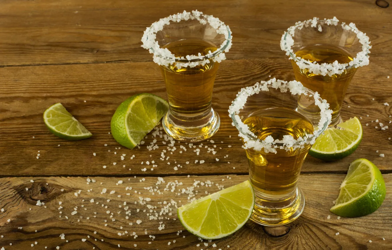 Photo wallpaper lime, salt, alcohol, tequila, shot glass