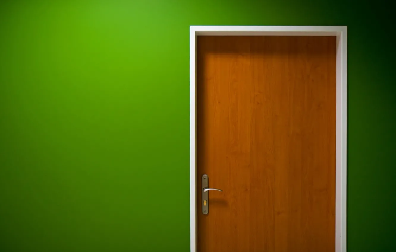 Photo wallpaper green, the door, 153, handle