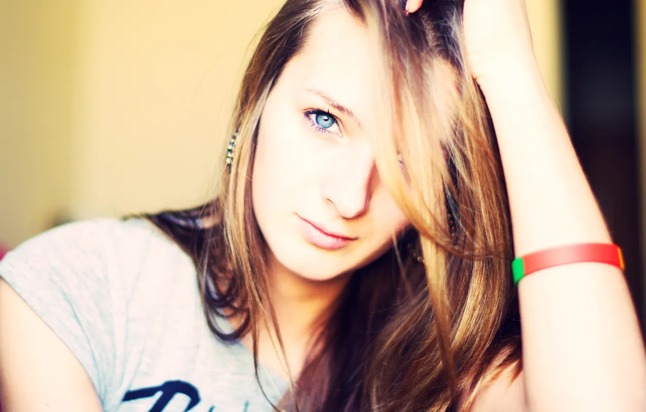 Photo wallpaper eyes, look, girl, girl