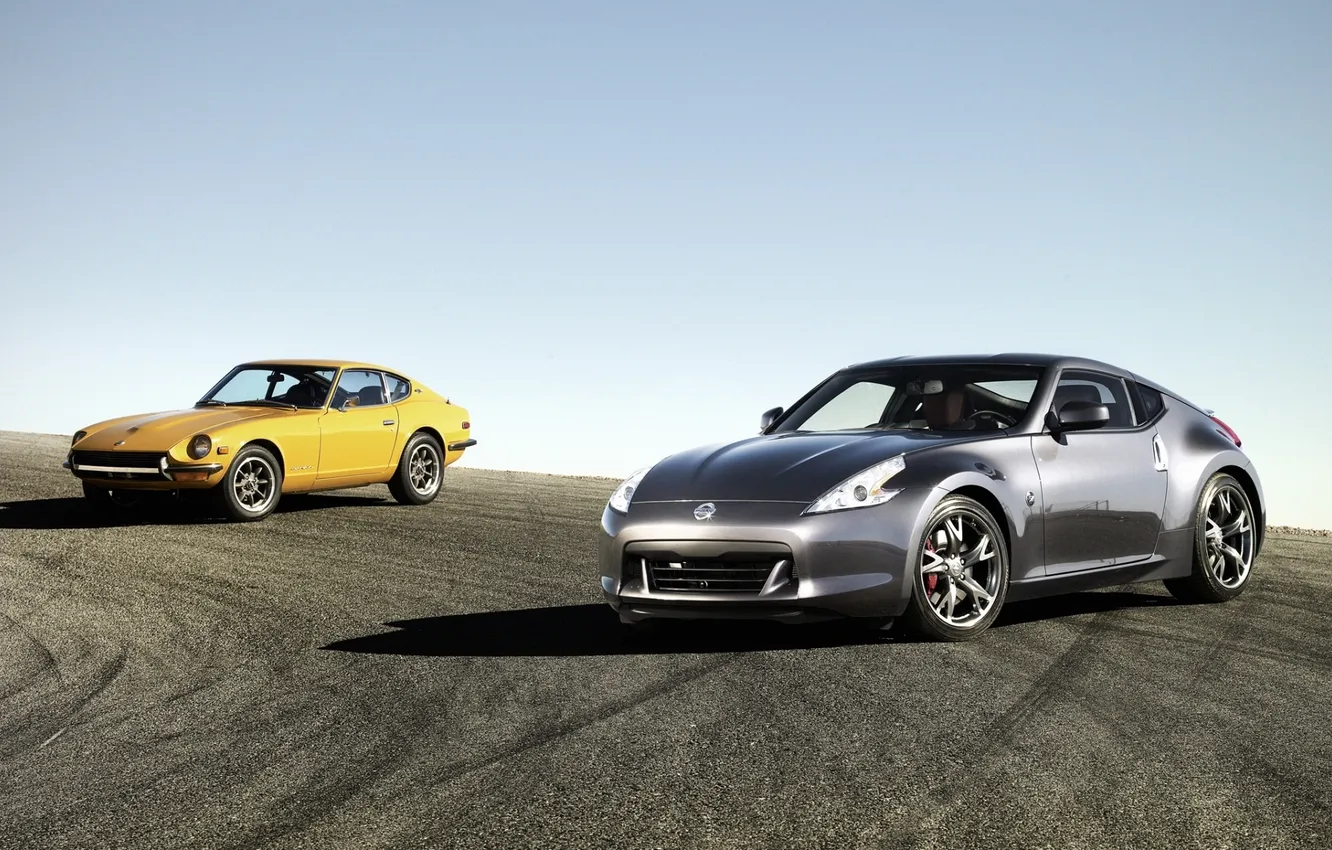 Photo wallpaper yellow, grey, coupe, 1969, Nissan, Nissan, the front, and