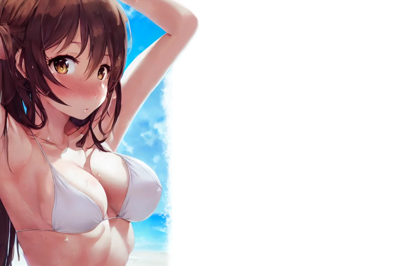 Photo wallpaper kawaii, girl, hot, sexy, boobs, anime, brunette, babe