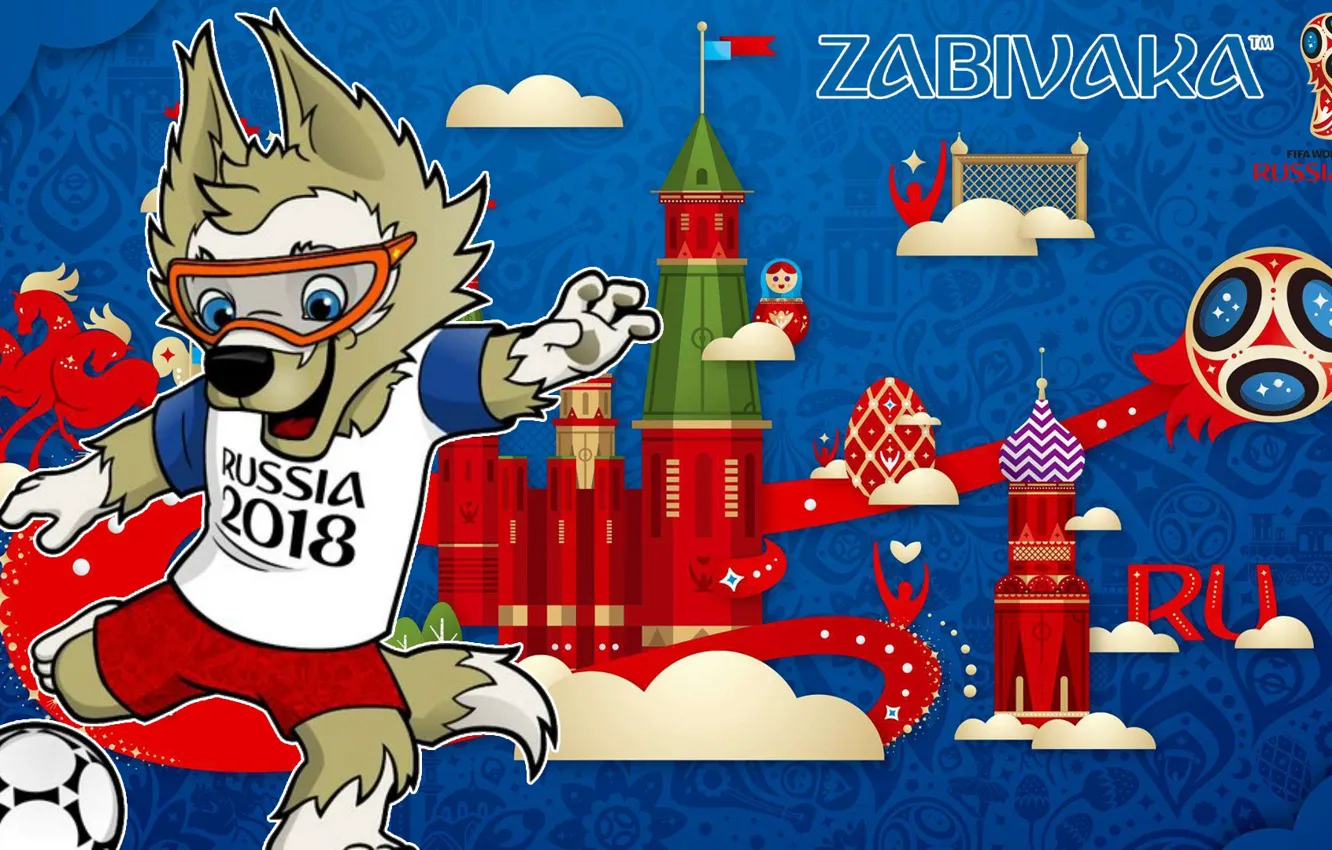 Photo wallpaper FIFA, World Cup 2018, Zabijaka, FIFA WORLD CUP 2018, The football world Cup in Russia …
