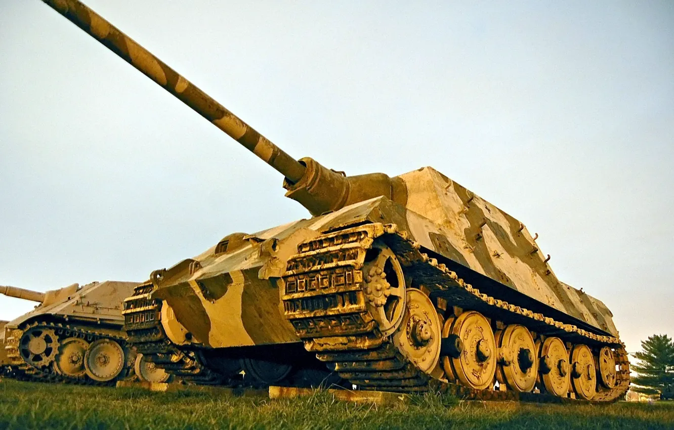 Photo wallpaper WWII, military equipment, tank destroyer, Hunting Tiger (H)